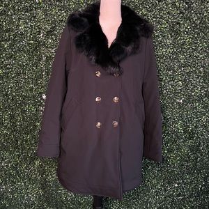 Love Moschino Real Rabbit Fur Collar Coat Size S/M